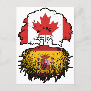 Spanisch Kanadisches Tree-Roots-Flag Postkarte