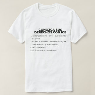 Spanisch: Kenne deine Rechte mit ICE T-Shirt