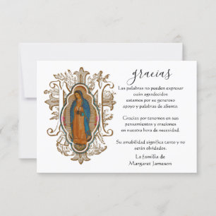 Spanisch Mary Guadalupe Danke, dass Sie Beileid Dankeskarte
