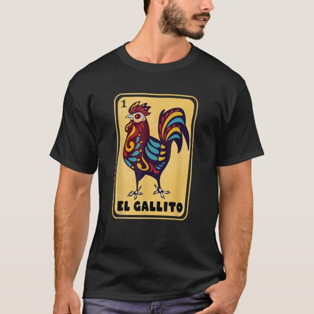 Spanisch mexikanisch Bingo Funny Gifts El Gallito T-Shirt (Vorderseite)