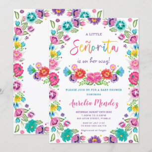 Spanisch mexikanische Floral Senorita Baby Shower  Einladung