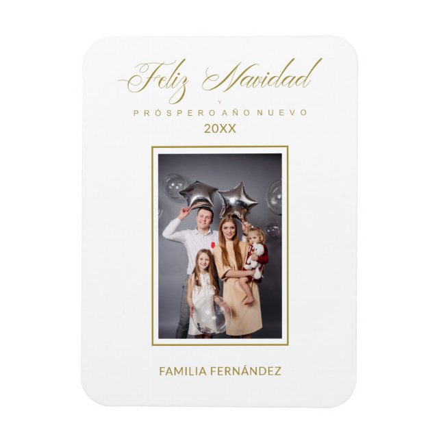 Spanisch Moderne Elegante Weihnachtsfamilie Chic W Magnet (Vertikal)