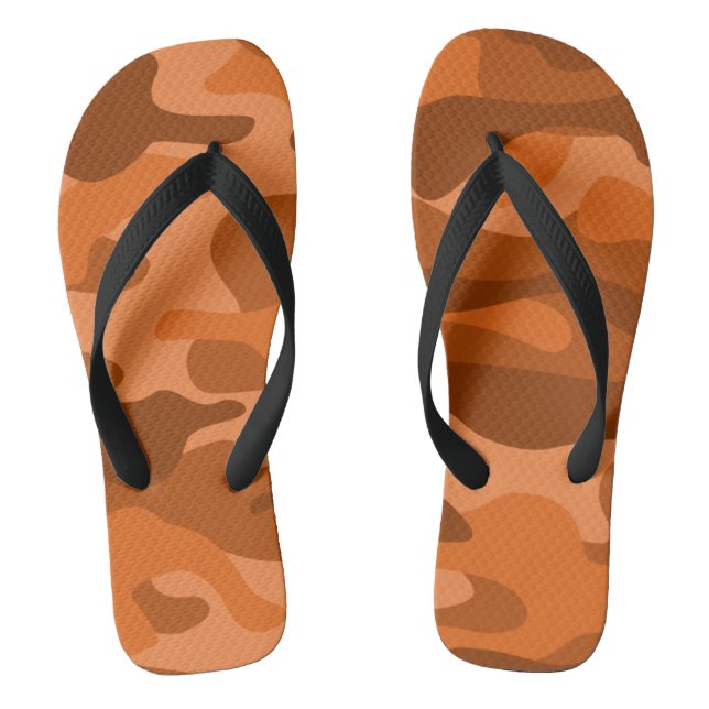 Spanisch Orange Monocolor Camo Flip Flops (Fußbett)