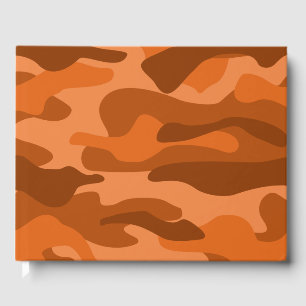 Spanisch Orange Monocolor Camo Gästebuch