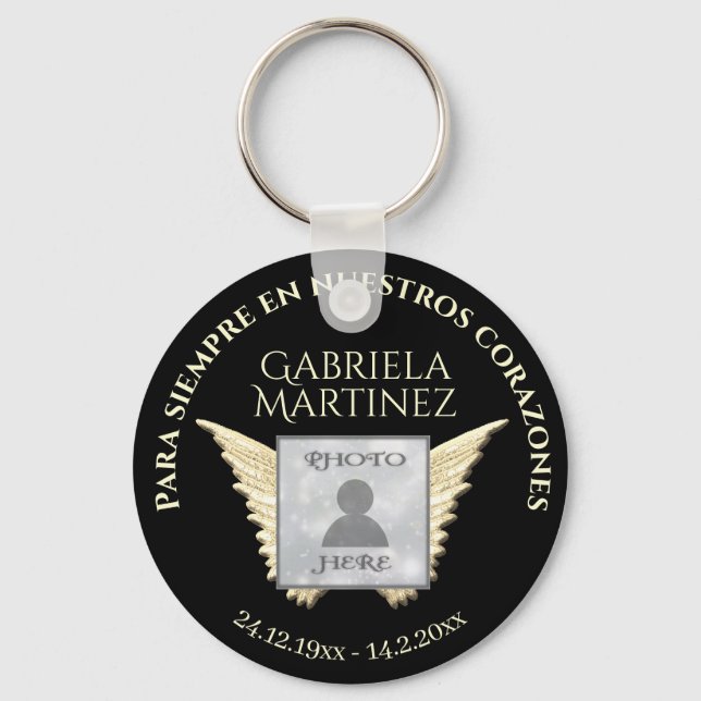 Spanisch Para siempre en nuestros corazones Schlüsselanhänger (Vorderseite)