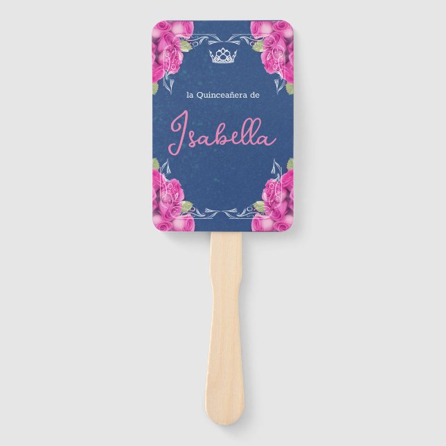 SPANISCH PINK & BLAUE QUINCEAÑERA | FÄCHER (Vorderseite)