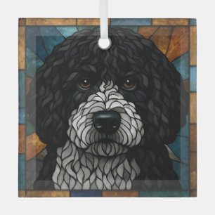 Spanisch/Portugiesischer Wasserhund "gesteinigtes  Ornament Aus Glas