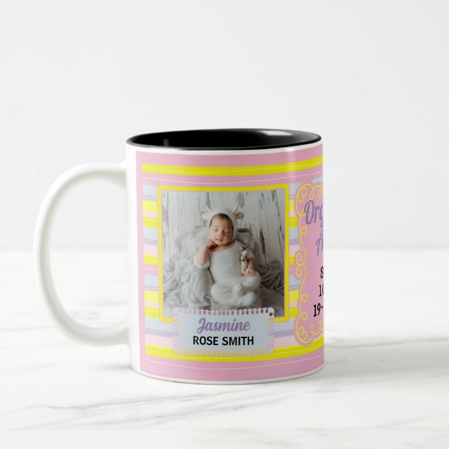 Spanisch Proud Großmutter Rosa Gelb 2 Foto Zweifarbige Tasse (Links)