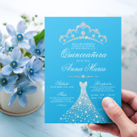 Spanisch Quinceañera Mis Quince Blue Türkis