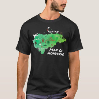 Spanisch Roatan Catracho Gift Proud Honduras Karte T-Shirt