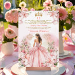 Spanisch Rosa Prinzessin Gold 15 Años Geburtstag Einladung<br><div class="desc">EDITABLE Spanish Blush Pink Princess Gold 15 Años Birthday Einladung Elegant Rosa Prinzessin Kleidung Blütenblüten Mis Quince Einladung Quinceañera 15 Anos,  16. Geburtstag Gold Glitzer</div>