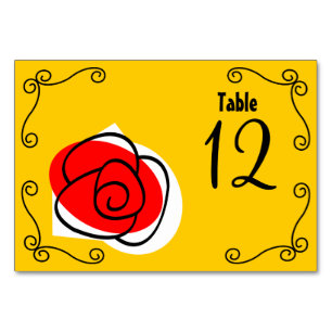 Spanisch Rose Eckkartentisch Landschaft Tischnummer