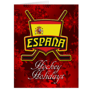 Spanisch Spanien Eishockey Weihnachtskarte