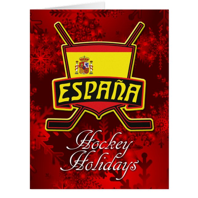 Spanisch Spanien Eishockey Weihnachtskarte (Vorderseite)