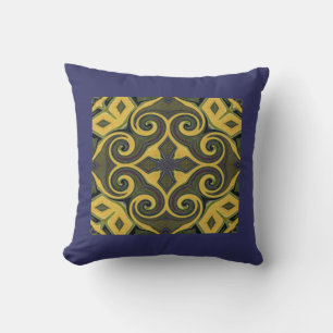 Spanisch Tile Design Pillow-Blue Kissen