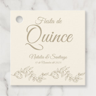 Spanisch Twins Fiesta de Quince Champagne Botanisc Geschenkanhänger
