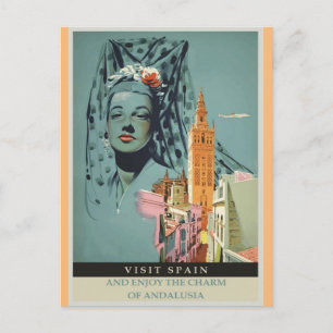 Spanisch Vintage Reiseposter Postkarte