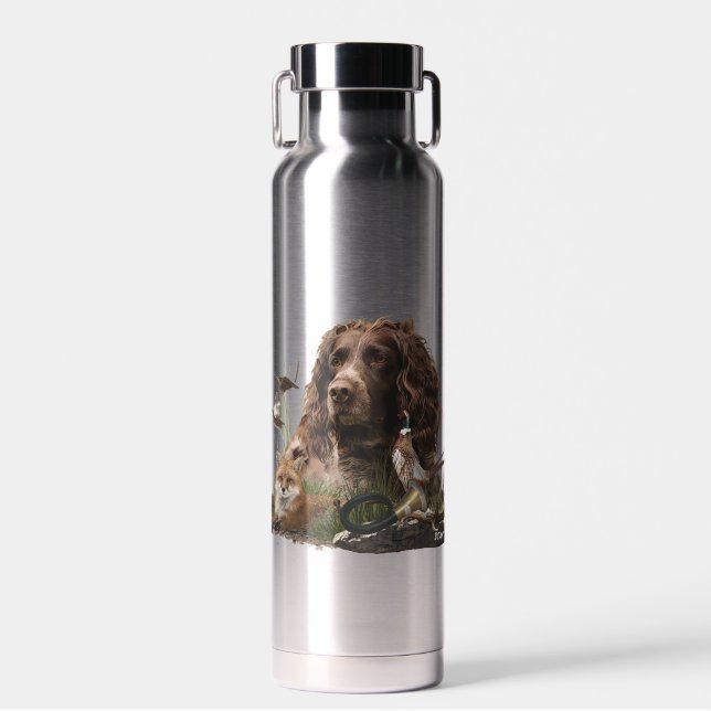 Spanisch, Wachtelhund Trinkflasche (Vorne)