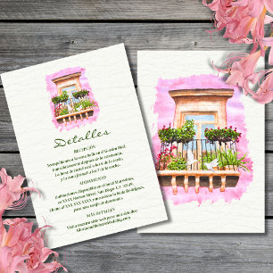 Spanisch, Watercolor Town Balcony Mexikanische Hoc Einladung