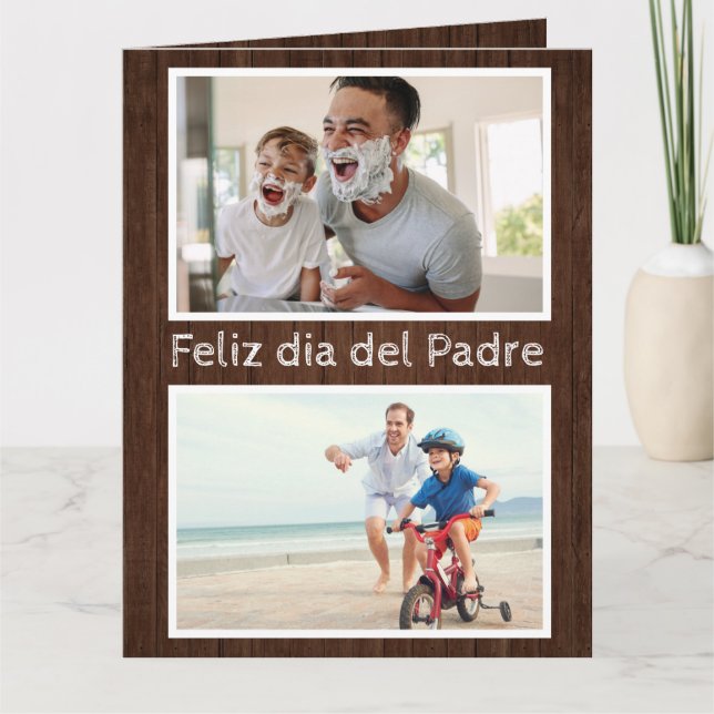 Spanische 4-Foto Vathers Day Card vom bewundernden Karte (Vorderseite)