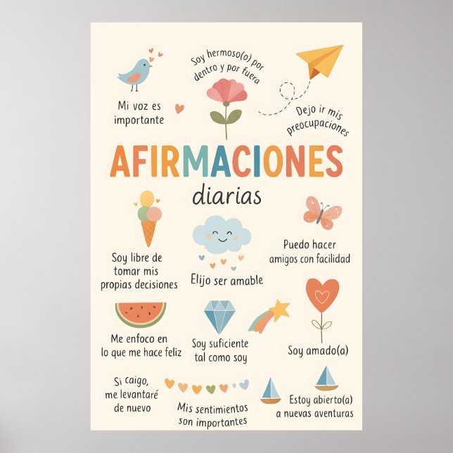 Spanische Affirmationen, Therapiezimmer Dekoration (Vorne)