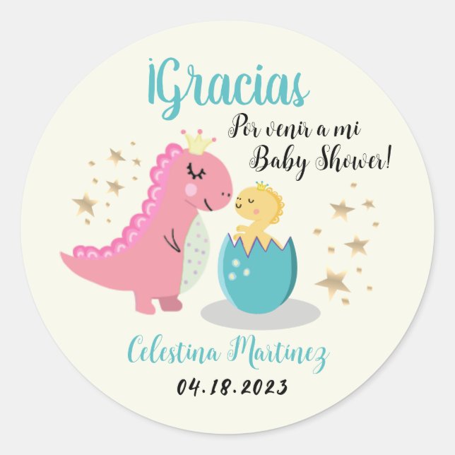 Spanische Babydusche/Pegatina Babydusche Runder Aufkleber (Vorderseite)