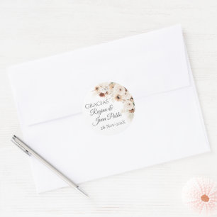Spanische Boho-Hochzeit runder Aufkleber