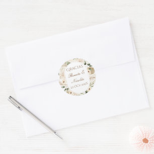 Spanische Boho-Hochzeit runder Aufkleber