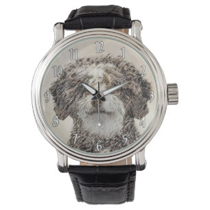 Spanische Dog Malerei - Niedliche Original Hunde K Armbanduhr