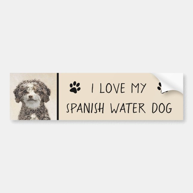 Spanische Dog Malerei - Niedliche Original Hunde K Autoaufkleber (Vorne)
