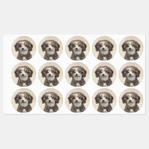 Spanische Dog Malerei - Niedliche Original Hunde K Etiketten