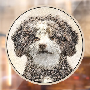 Spanische Dog Malerei - Niedliche Original Hunde K Fensteraufkleber