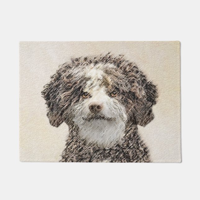 Spanische Dog Malerei - Niedliche Original Hunde K Fußmatte (Vorderseite)