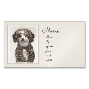 Spanische Dog Malerei - Niedliche Original Hunde K Magnetische Visitenkarte