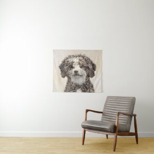 Spanische Dog Malerei - Niedliche Original Hunde K Wandteppich