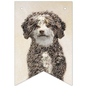 Spanische Dog Malerei - Niedliche Original Hunde K Wimpelkette