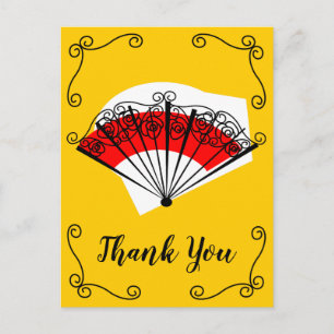 Spanische Fächer Ecken Danke vertikal Postkarte