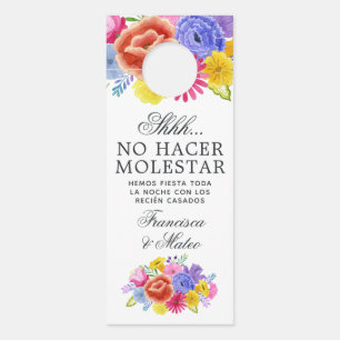 Spanische Fiesta-Hochzeit mit Blumenmuster stört n Türanhänger