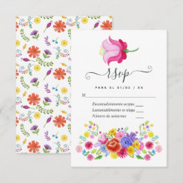 Spanische Fiesta Wedding RSVP Card Karte