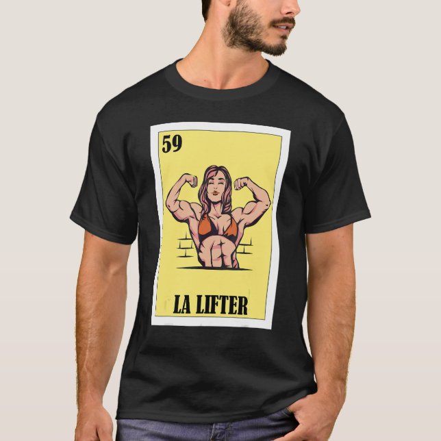 Spanische Fitness Lotterie Mexican Bingo La Lifter T-Shirt (Vorderseite)