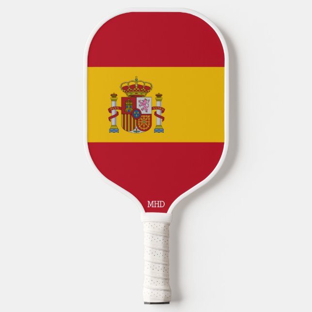 Spanische Flag-benutzerdefinierte Monogramm Pickleball Schläger (Vorderseite)
