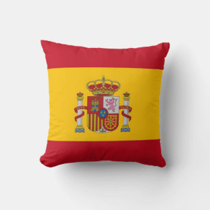 Spanische Flagge auf amerikanischem MoJo-Kissen Kissen