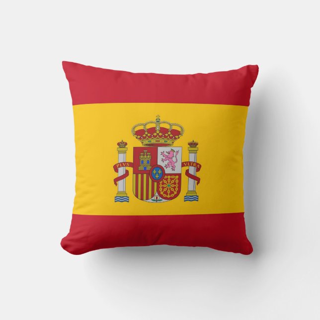Spanische Flagge auf amerikanischem MoJo-Kissen Kissen (Vorderseite)