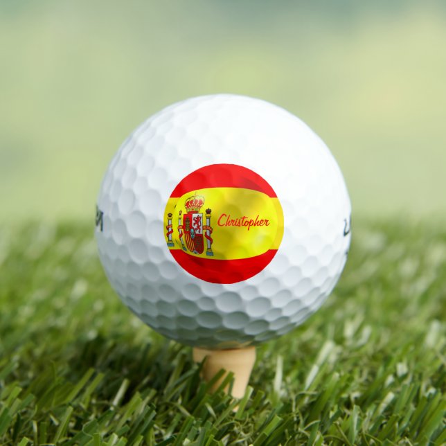 Spanische Flagge Design Golfball (Insitu T-Shirt)