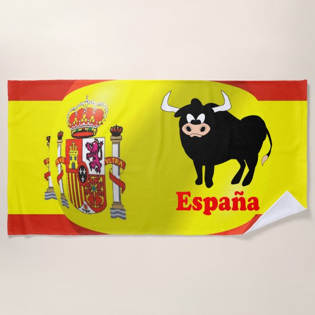Spanische Flagge Design Strandtuch (Vorderseite)
