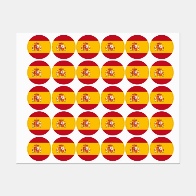 Spanische Flagge Etiketten (Blatt)