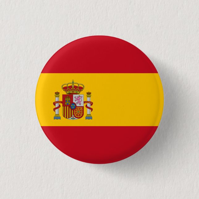 Spanische Flagge, Flagge Spaniens Button (Vorderseite)