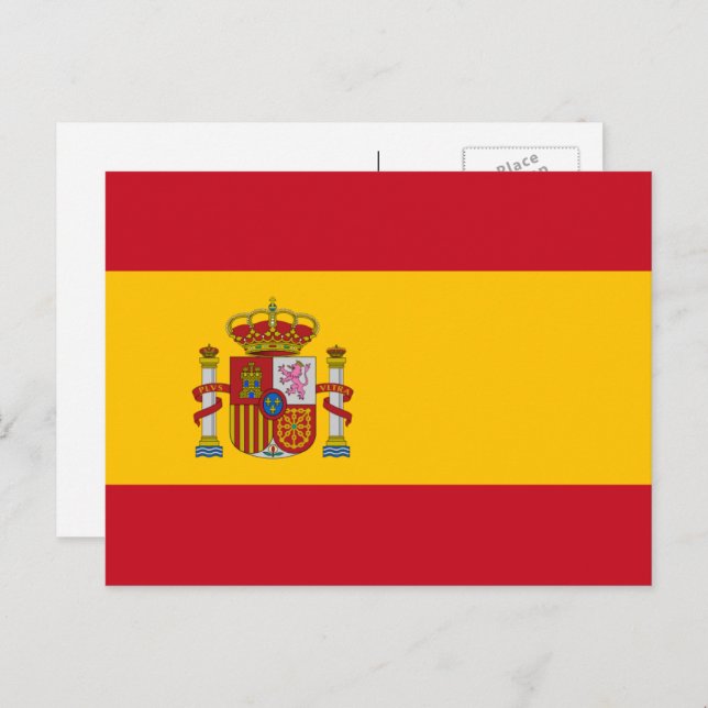 Spanische Flagge, Flagge Spaniens Postkarte (Vorne/Hinten)