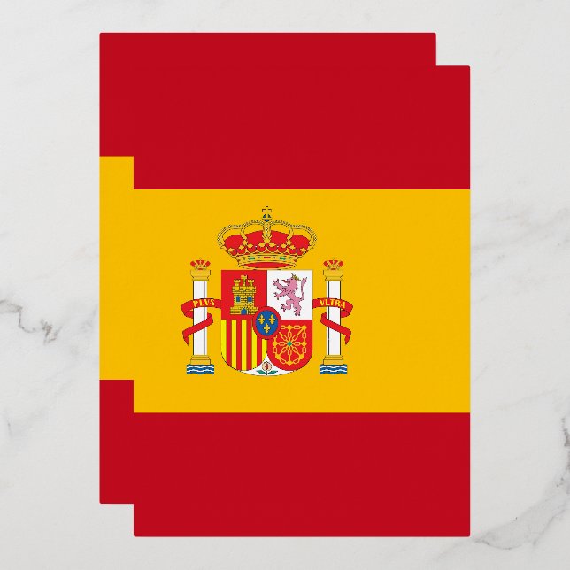 Spanische Flagge Folieneinladung (Vorderseite/Rückseite)