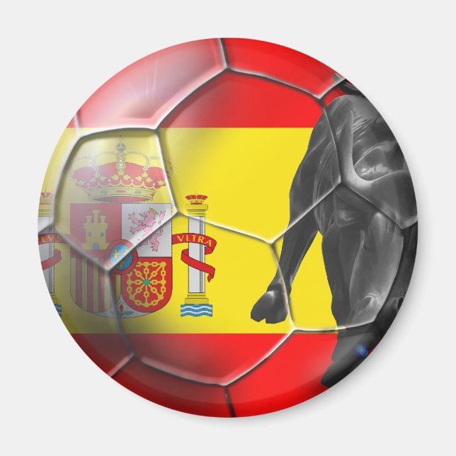 Spanische Flagge Fußball Spanien Fußball Geschenke Magnet (Vorne)